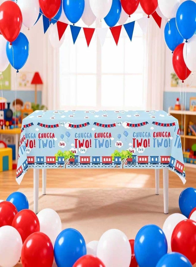 BEOXAGAR Chugga Chugga Two Two Party Supplies，Train 2nd Birthday Party Supplies,2nd Birthday Train Decorations for Boys,Chugga Chugga Two Two Party Decorations - Image 2